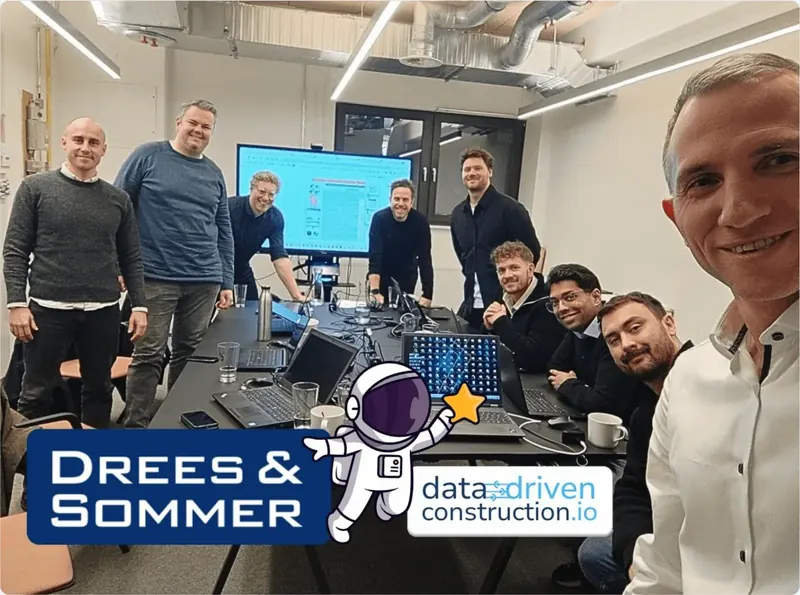 Drees & Sommer team with Artem Boiko after a data workshop