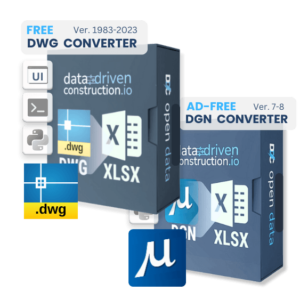Ad-Free Bundle: Converter DWG 1983-2023 and DGN V7-V8 to XLSX